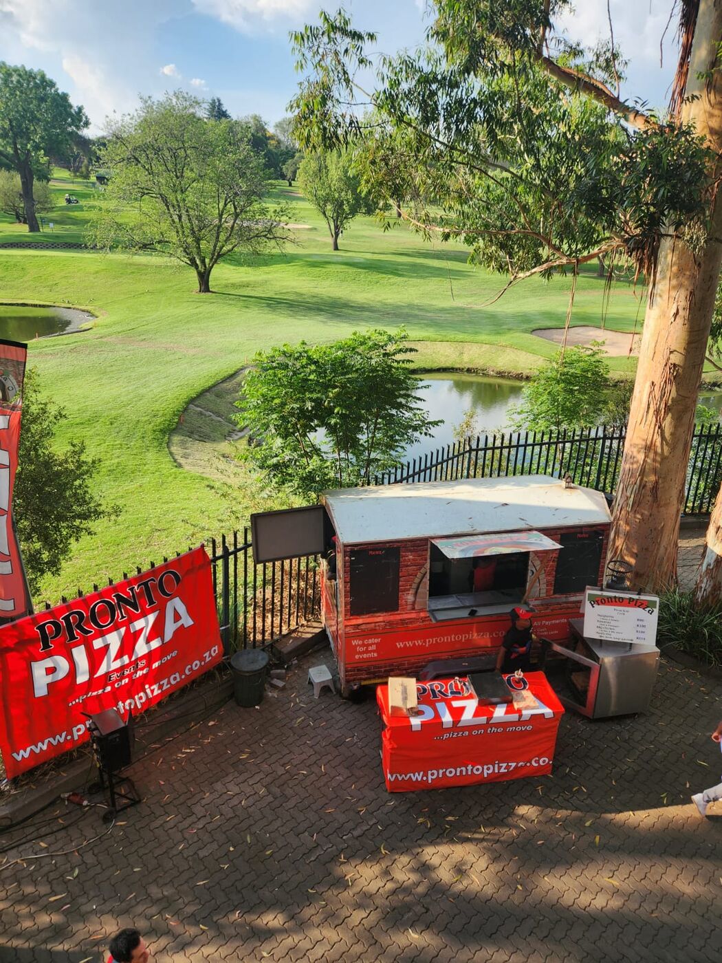Pronto Pizza set up beside a golf course